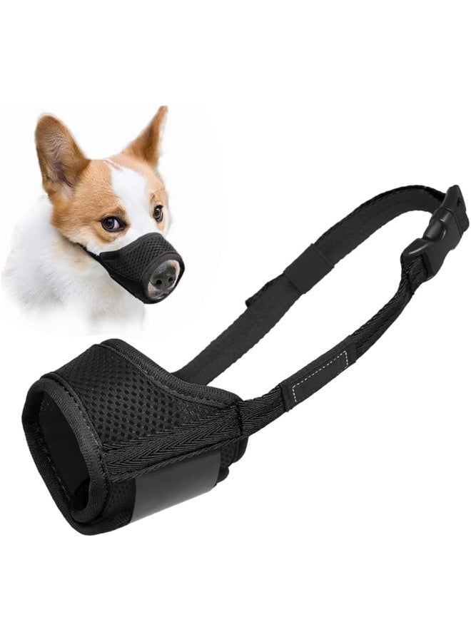 كمامة الكلاب نيوستايل، قماش ناعم قابل للتنفس، كمامة حيوانات أليفة بحلقة قابلة للتعديل، مضادة للعض والنباح والمضغ للكلاب الصغيرة والمتوسطة والكبيرة - Image 1